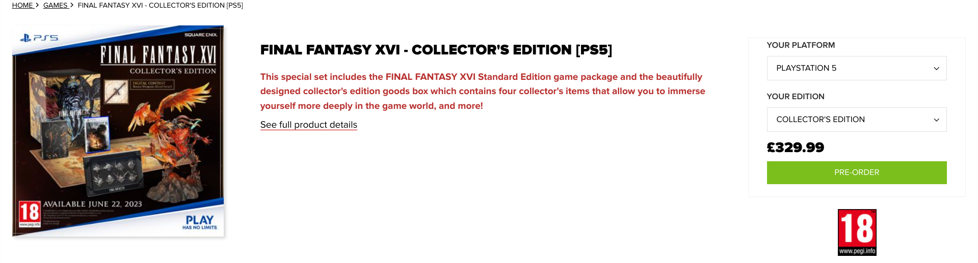 Final Fantasy XVI - Collector's Edition (PS5)
