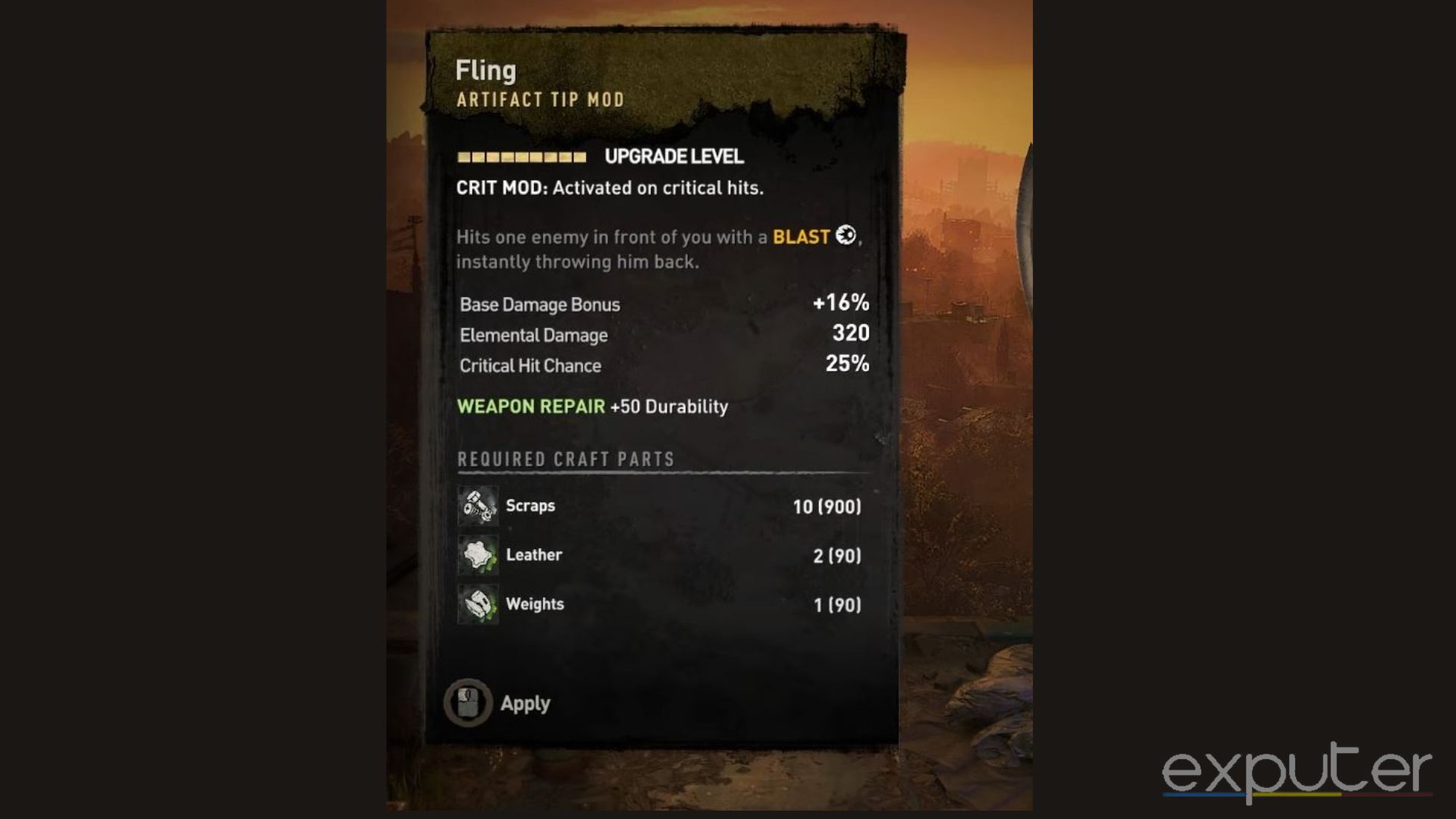 fling weapon mod screenshot