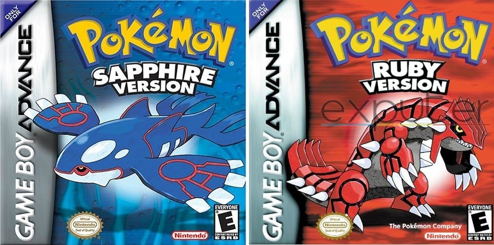 pokemon sapphire and ruby versions