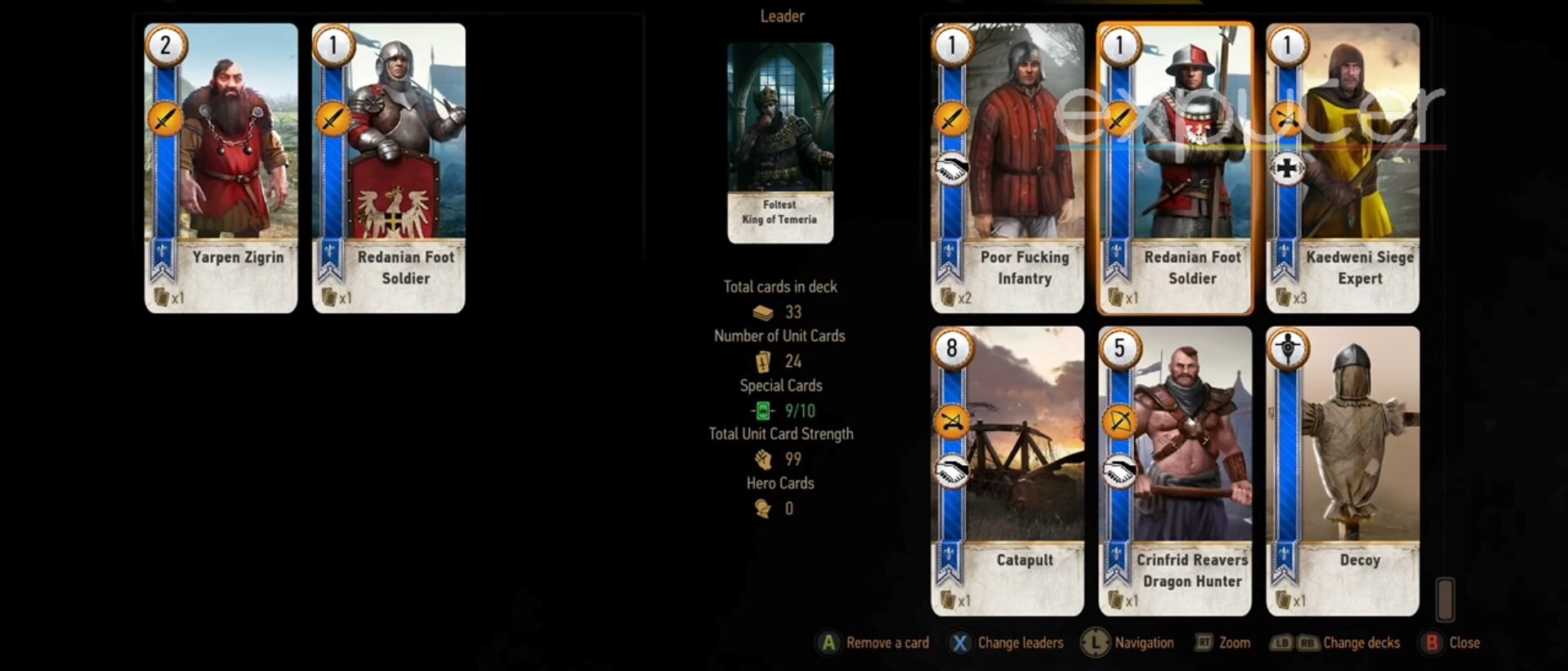 Gwent Cards in Witcher 3