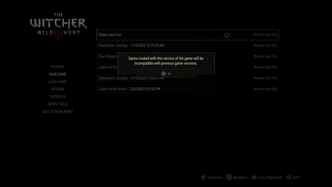 Manual Save Witcher 3
