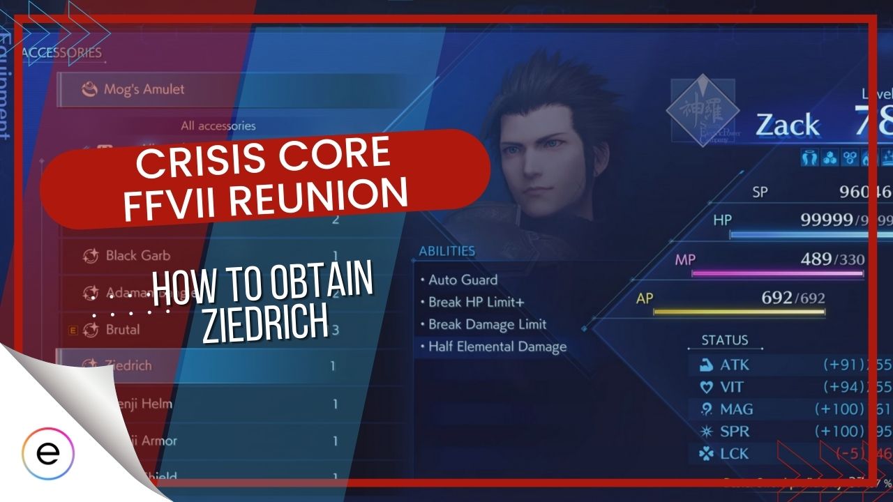 How to obtain Ziedrich inCrisis Core Reunion