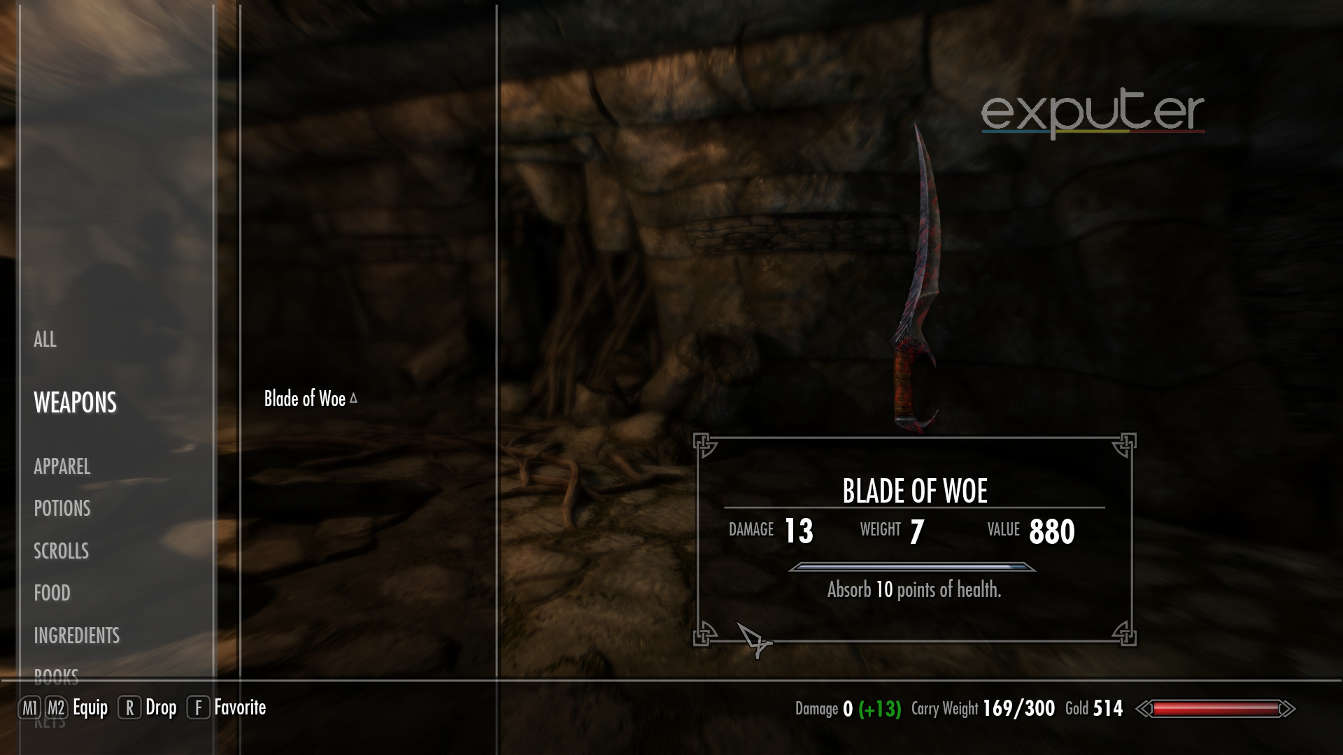 In-game Blade of Woe
