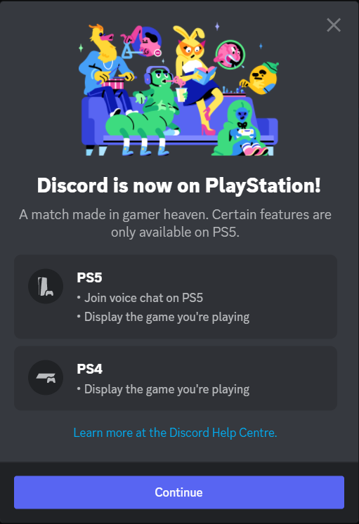 The image reveals that Discord's voice chat will not be available for PlayStation 4.