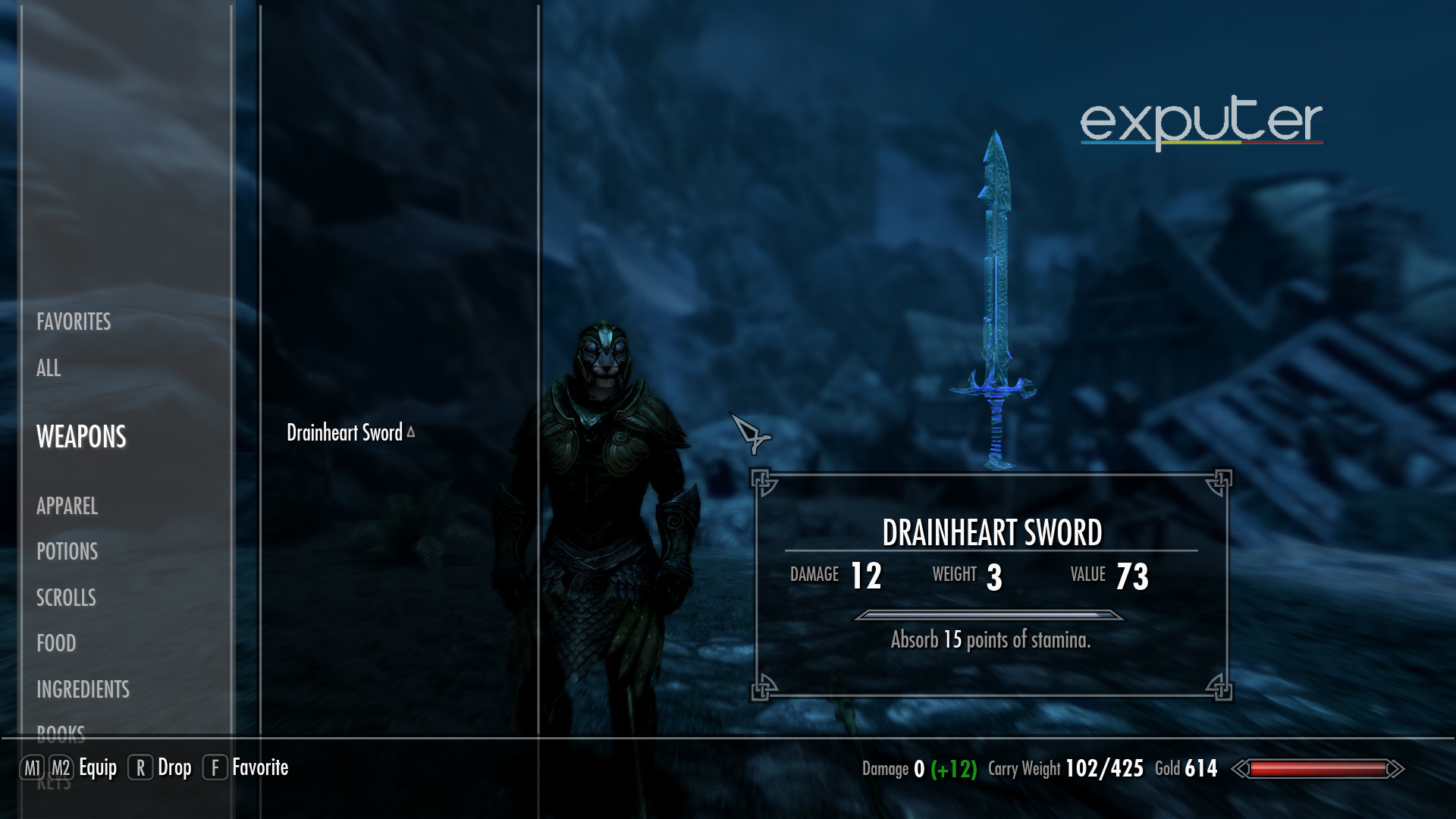 Ghost weapon Drainheart Sword.