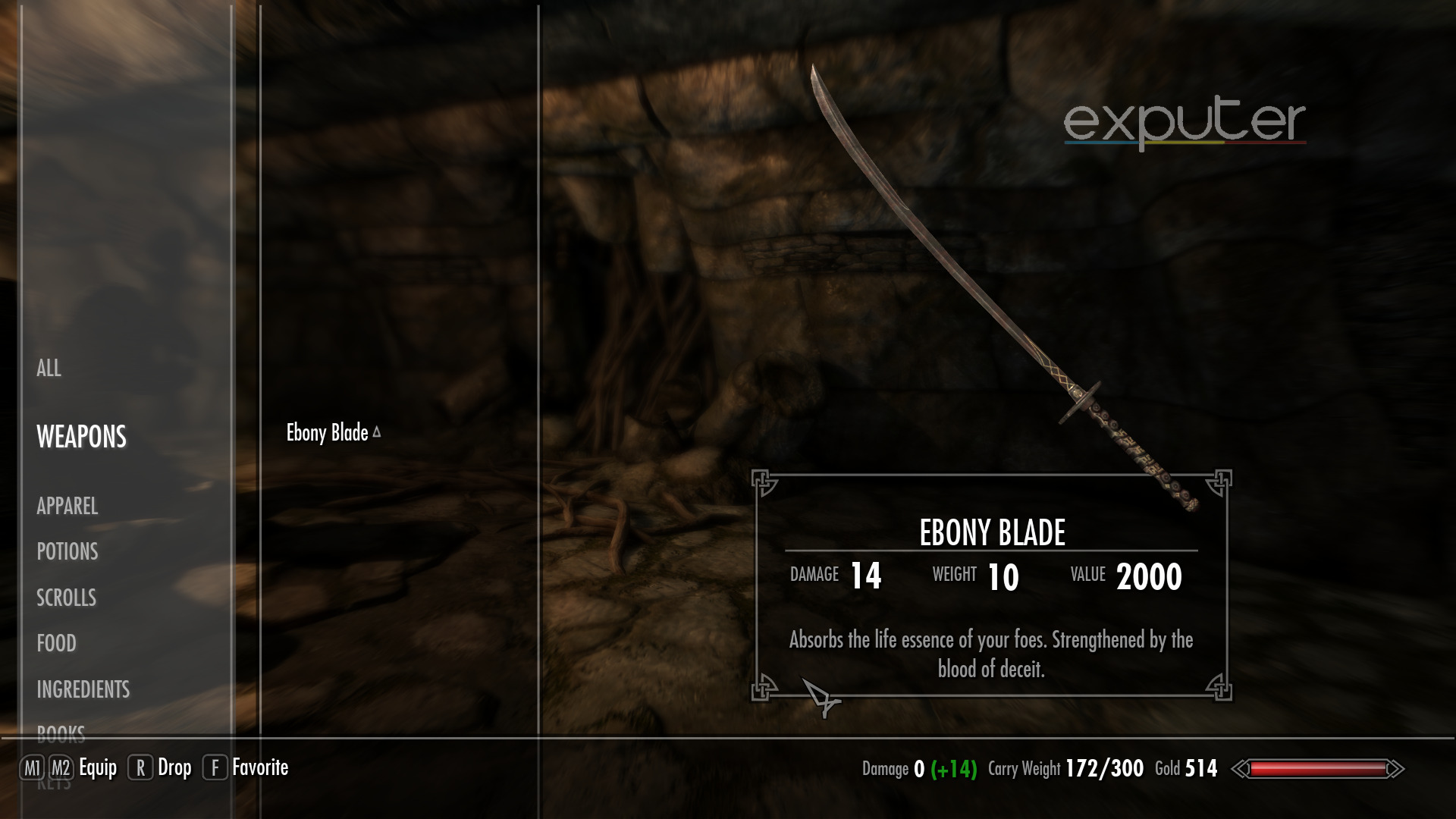 the best weapon in skyrim ebony blade.