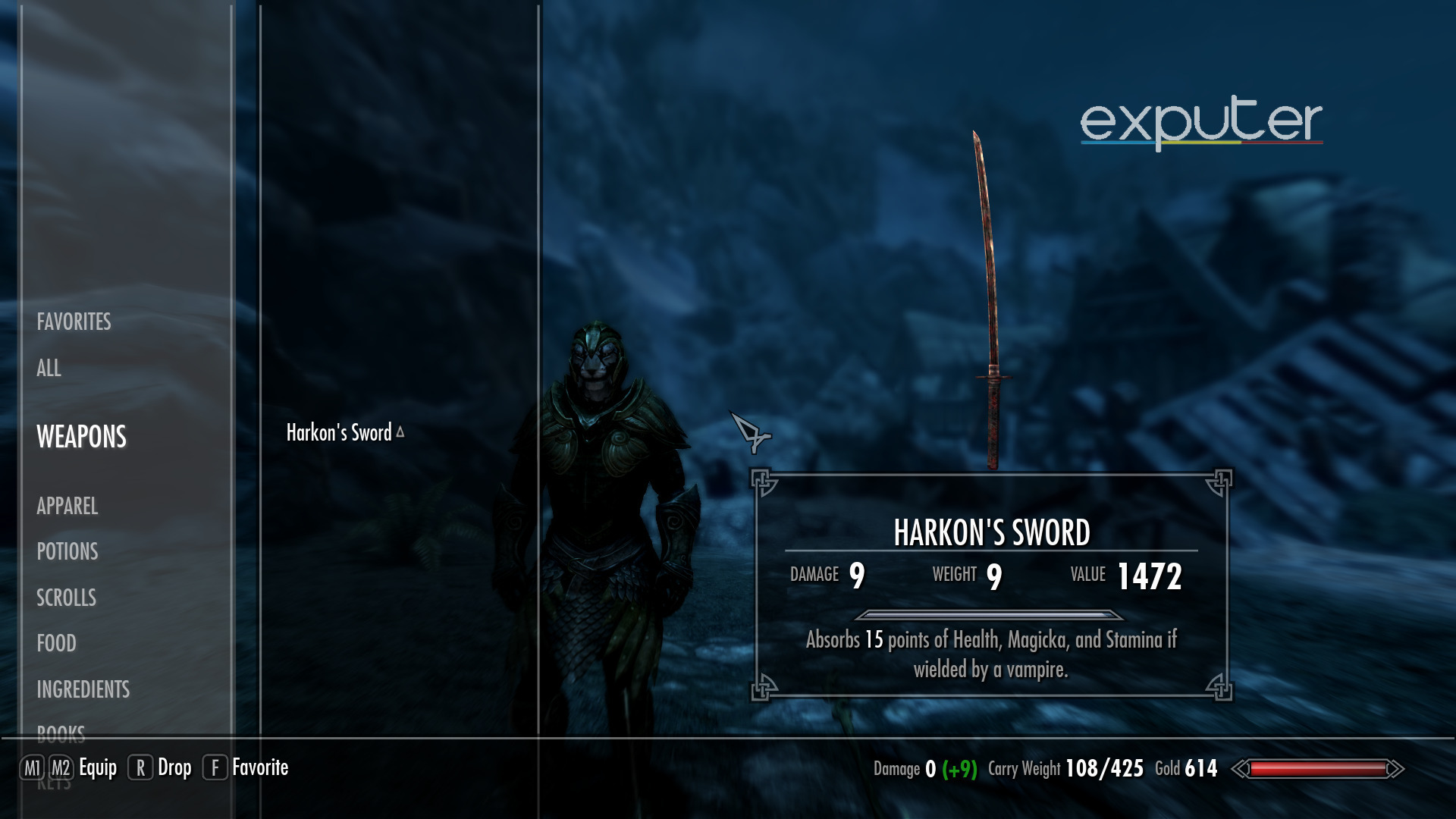 the sword of Harkon.