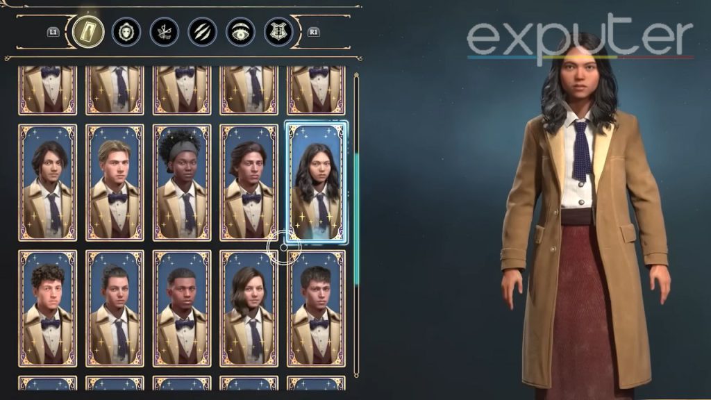 Picture shows Hogwarts Legacy Character Creation