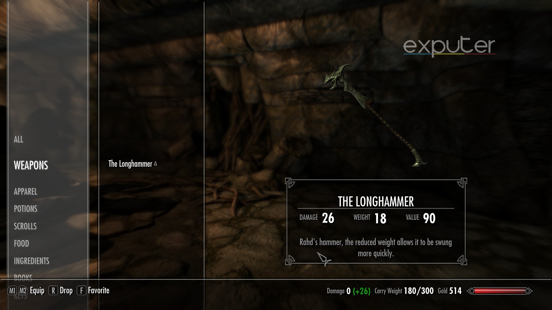 The best weapon longhammer in skyrim.