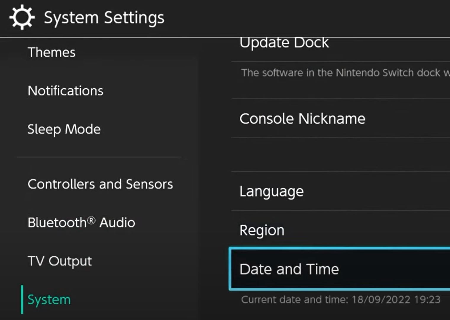 syncing date time on switch