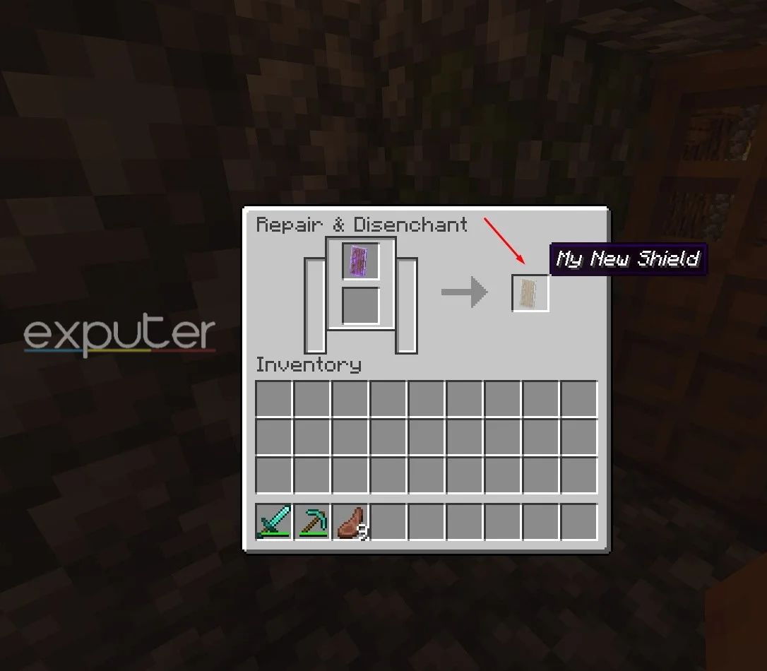 Disenchanting a Shield in Minecraft