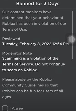 roblox account banning