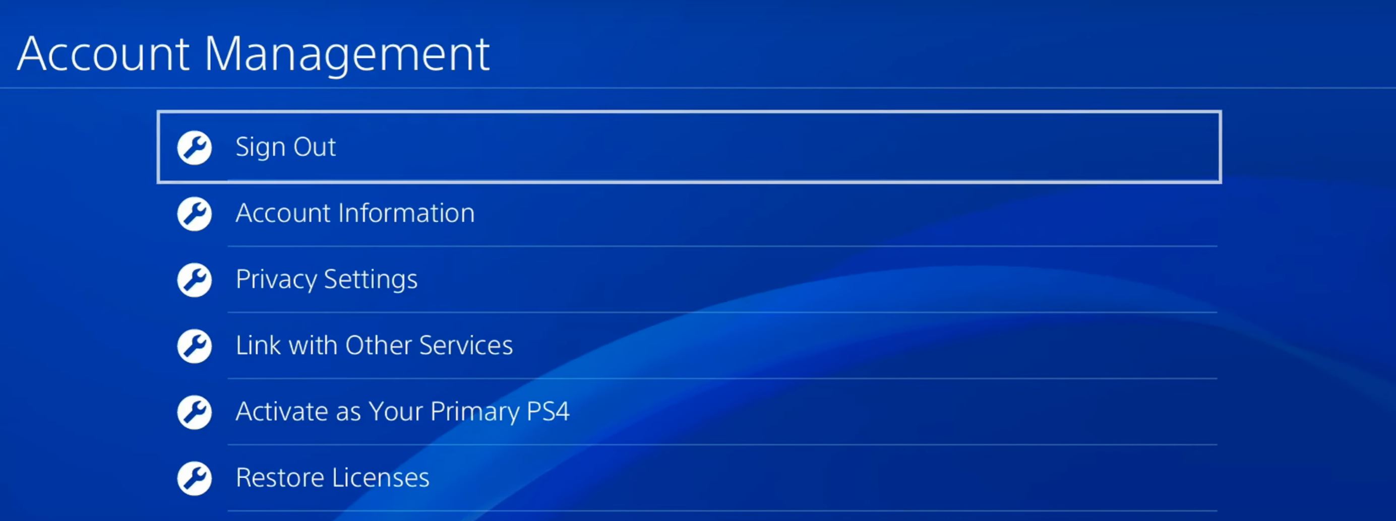 sign out of PSN to fix network error