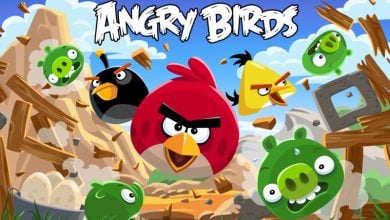 Classic Angry Birds.