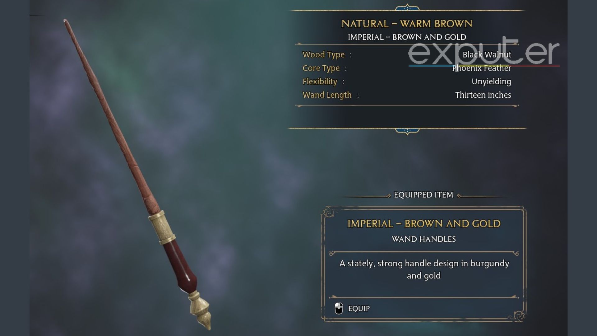the imperial brown and gold wand handle.
