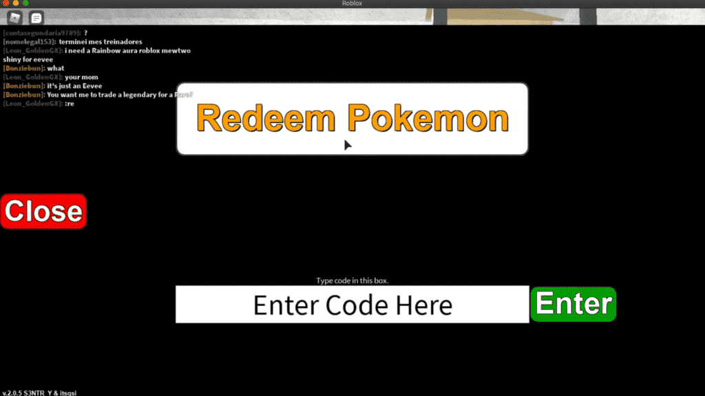 Redeeming Project Pokemon Codes.