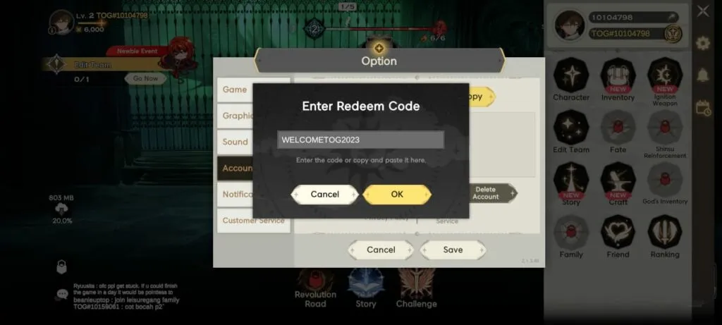Redeeming Tower of God Great Journey Codes