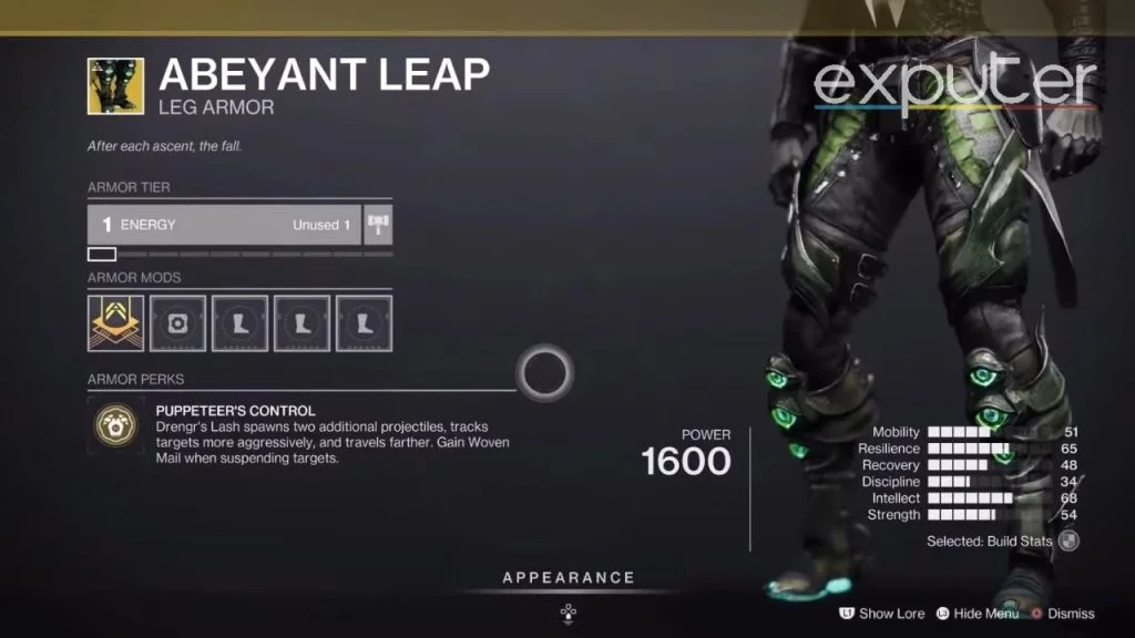 Abeyant leap exotic boots in Destiny 2