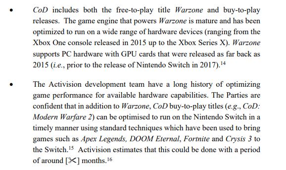 Microsoft's response claims that CoD Warzone's engine can run the game on a wide range of hardware.