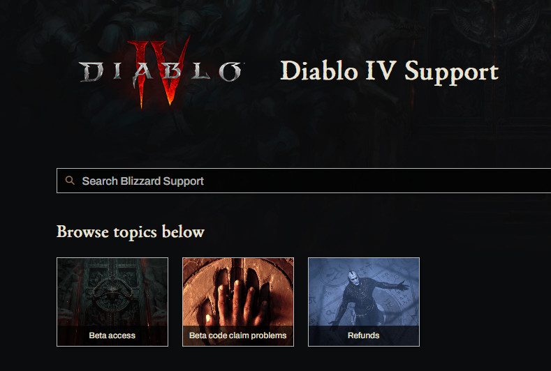 Diablo 4 official customer support 