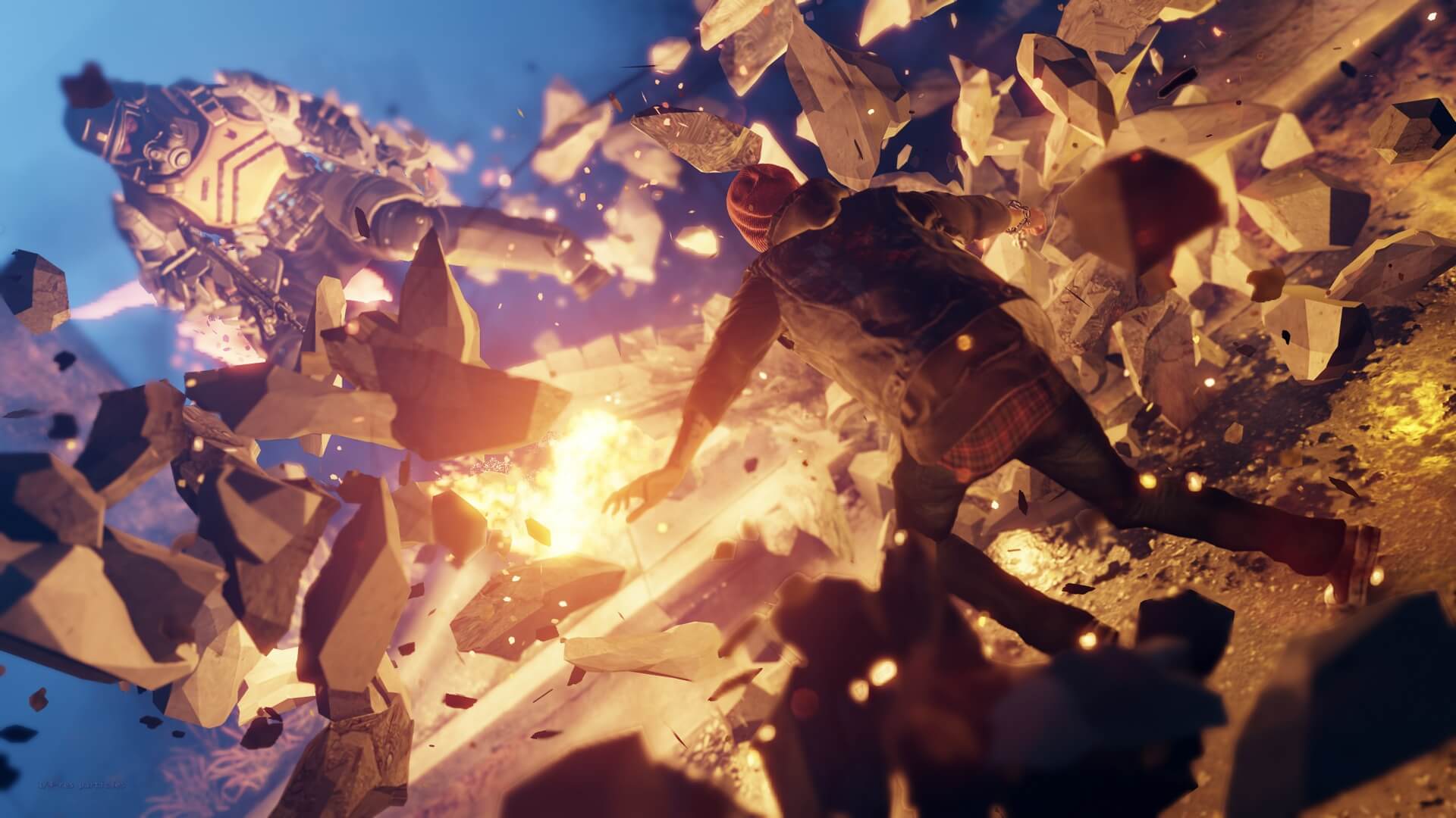 Delsin's flashy and destructive stone powers in inFAMOUS Second Son