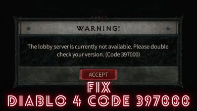 Fix Diablo 4 Code 397000