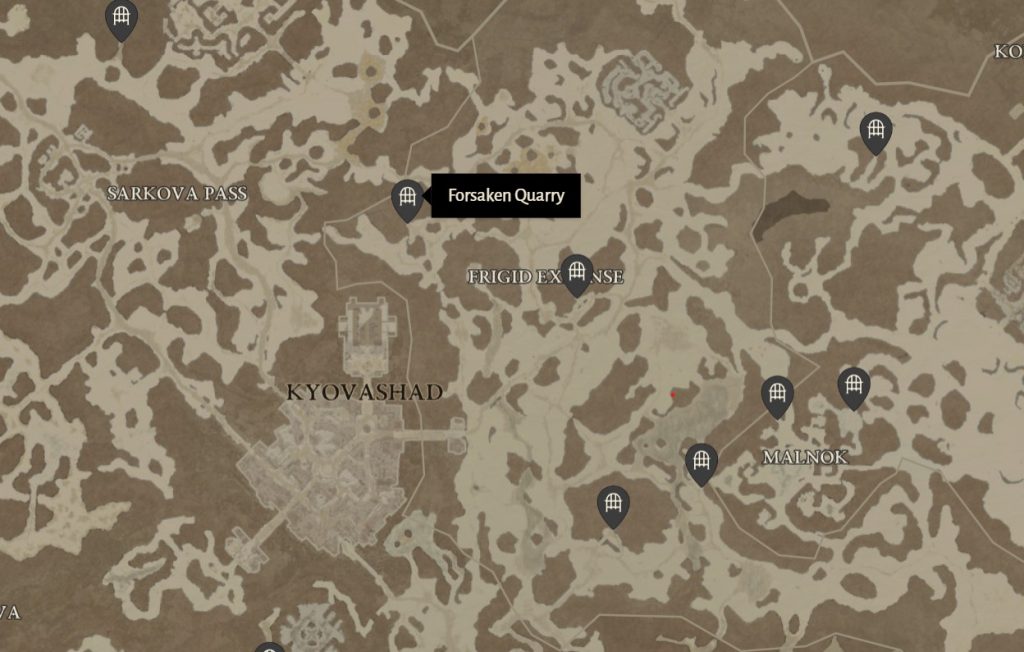 D4 Forsaken Quarry Map Location