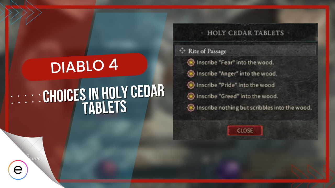 Diablo 4 Holy Cedar Tablets Choices