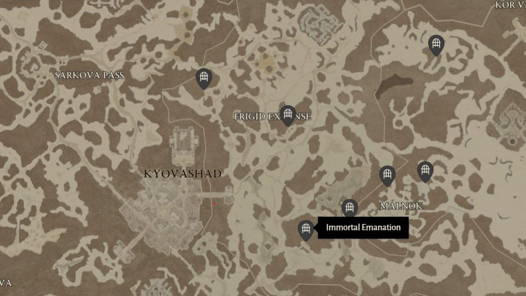 D4 Immortal Emanation Map Location