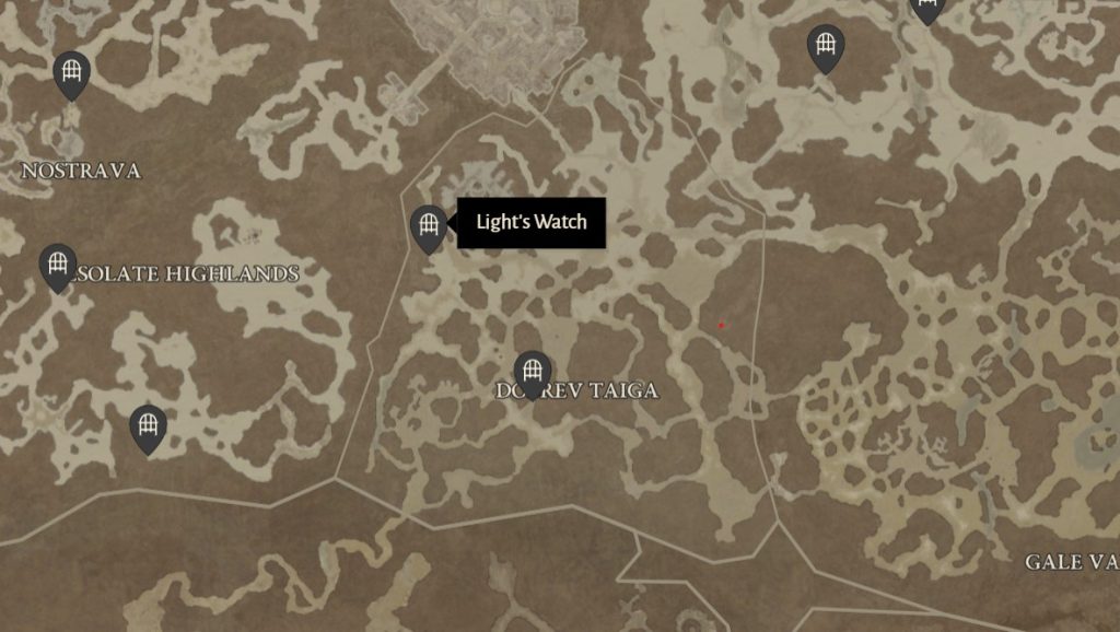 D4 Light's Watch Map Location