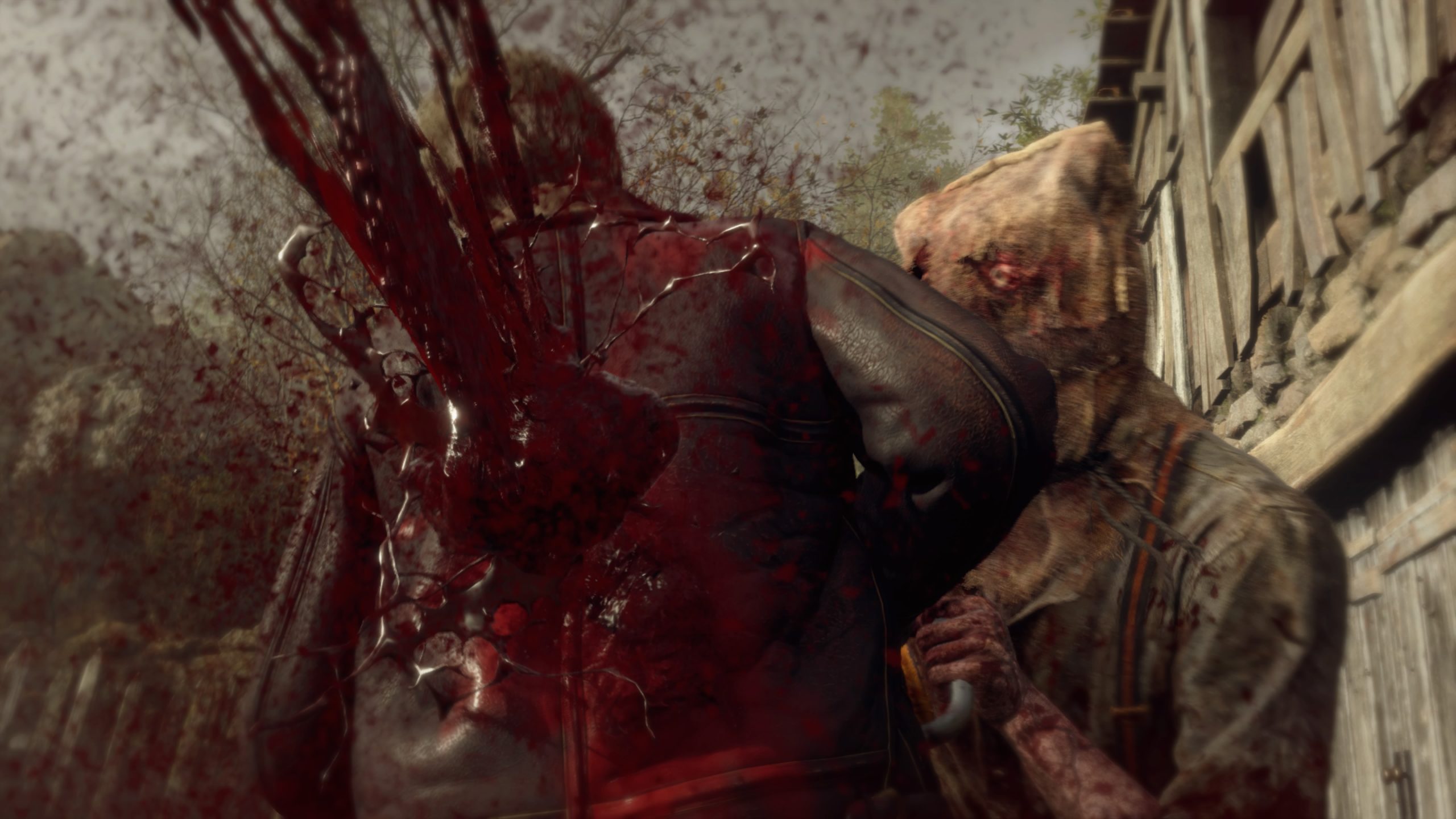 The Resident Evil 4 remake features tons of bloody death scenes.