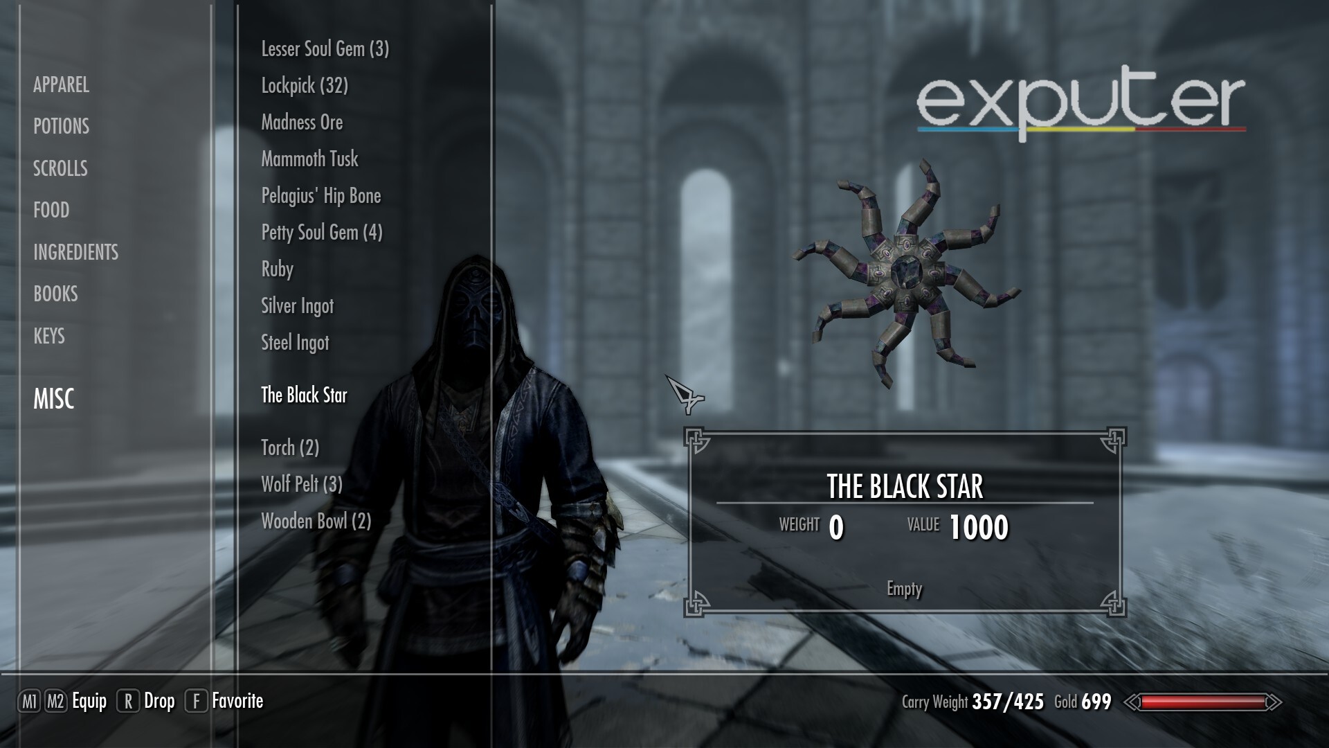 Use the black star in skyrim as mage.