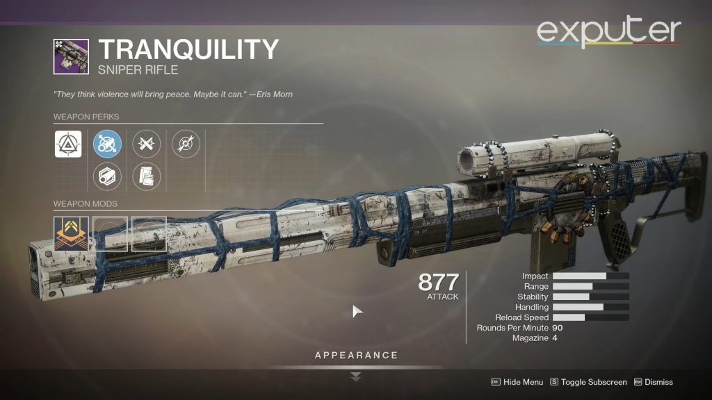 Destiny 2 Horned Wreath Tranquility Sniper Rifle