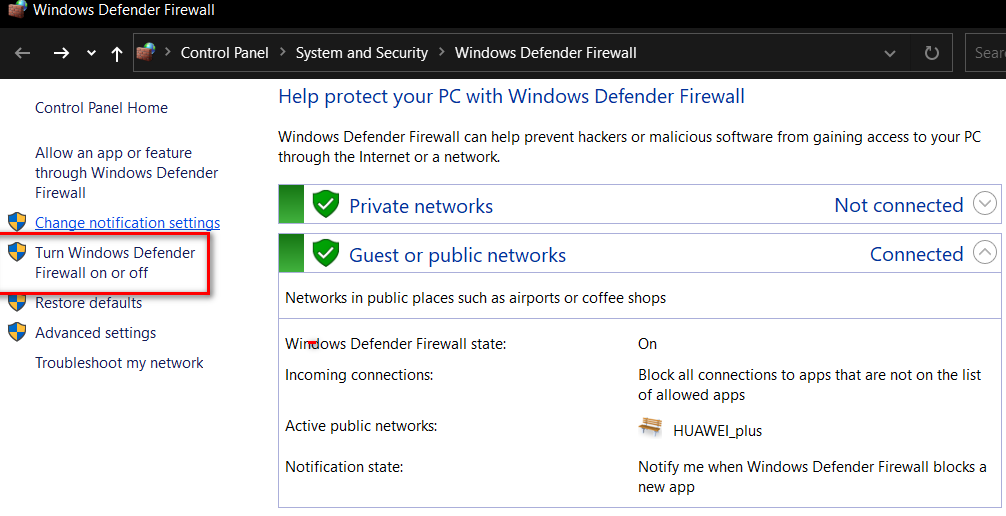 Disable Windows firewall to solve Resident Evil 4 Bugs, Crashes, & Errors