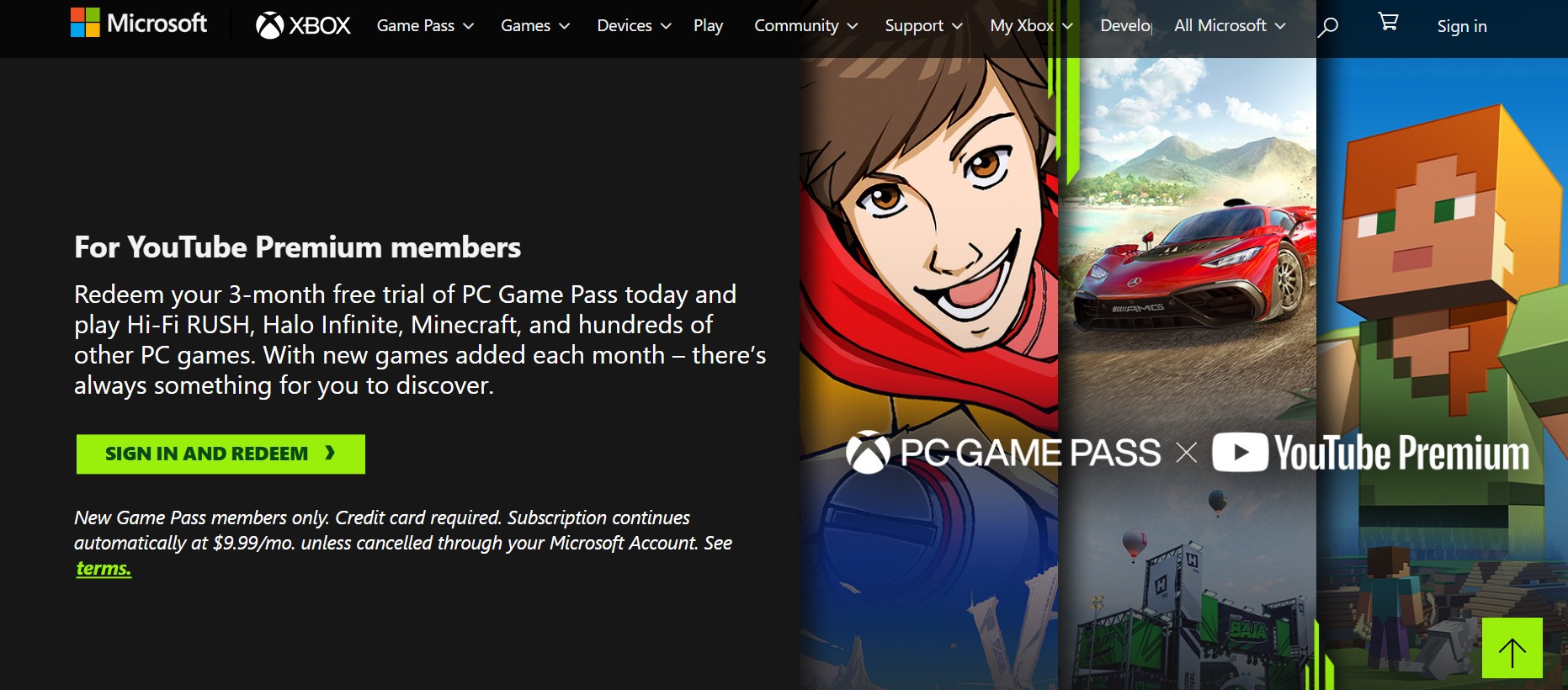 PC Game Pass offer Xbox website