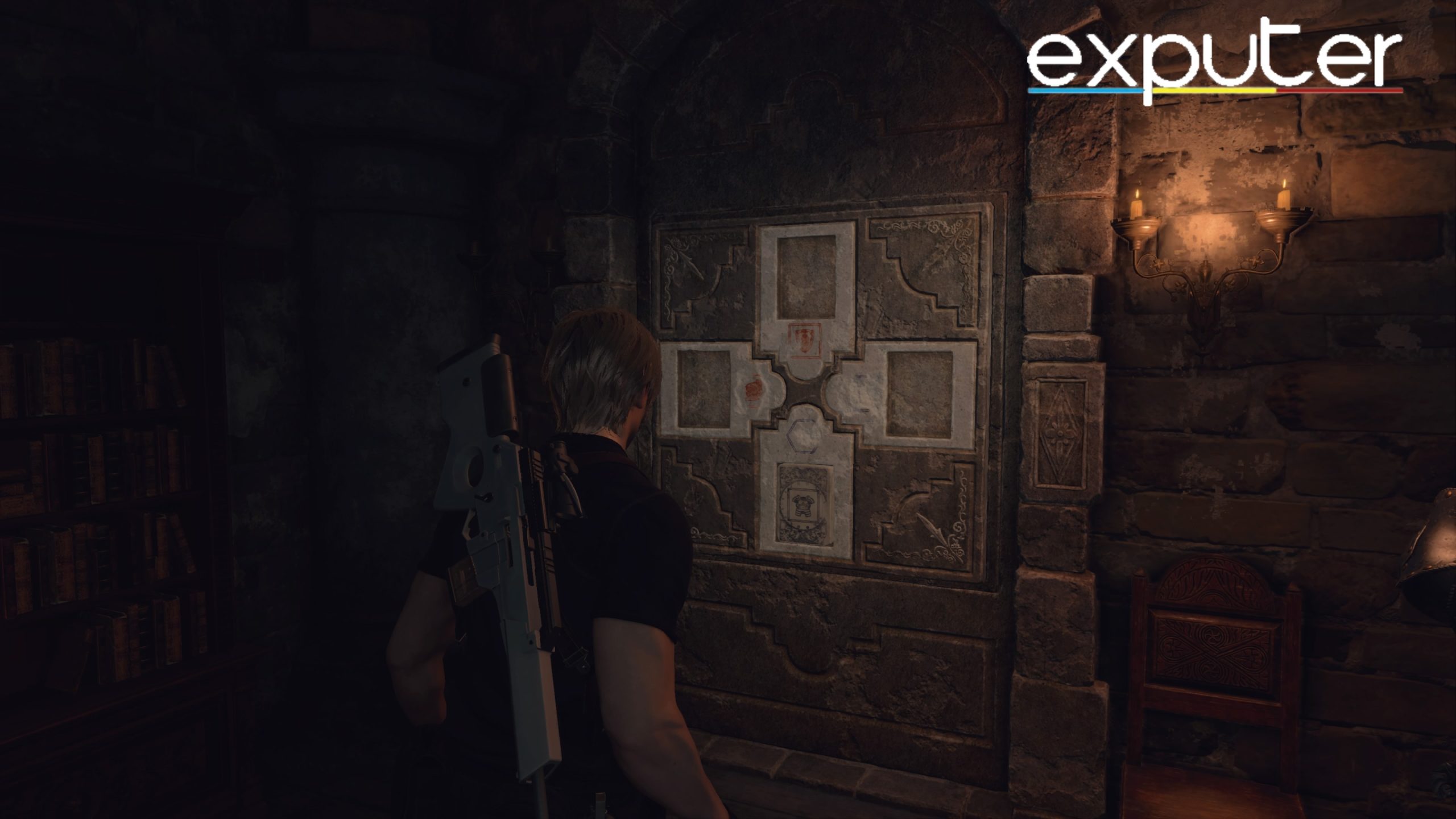 resident evil 4 remake wall with four slots puzzle
