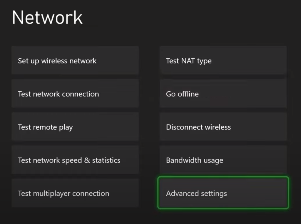 How to open Advanced Settings - Network Settings