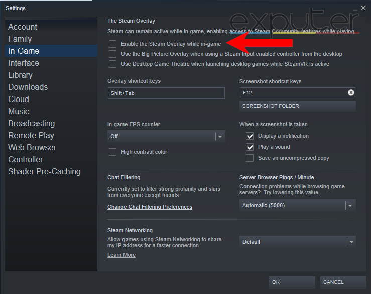 disable steam in-game overlays