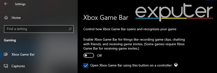 turn off xbox game bar 