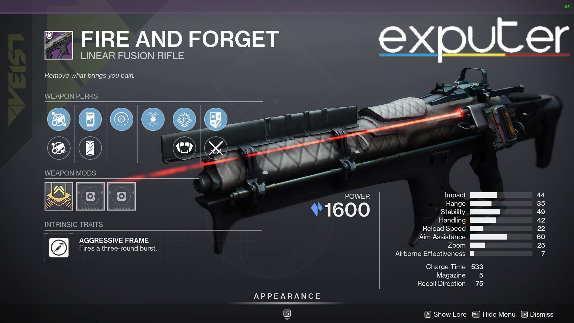 fire and forget season of seraph linear fusion rifle