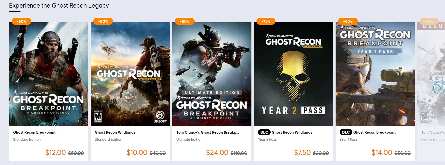 Ghost Recon Titles on Sale