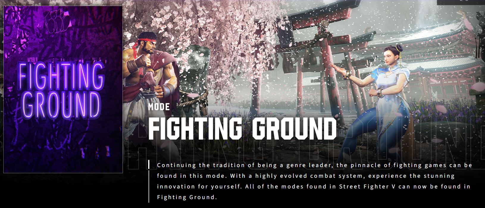 Street Fighter 6's Fighting Ground mode's description.