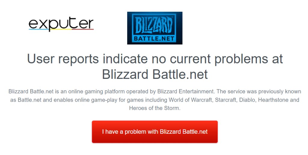 Check blizzard server status on down detector