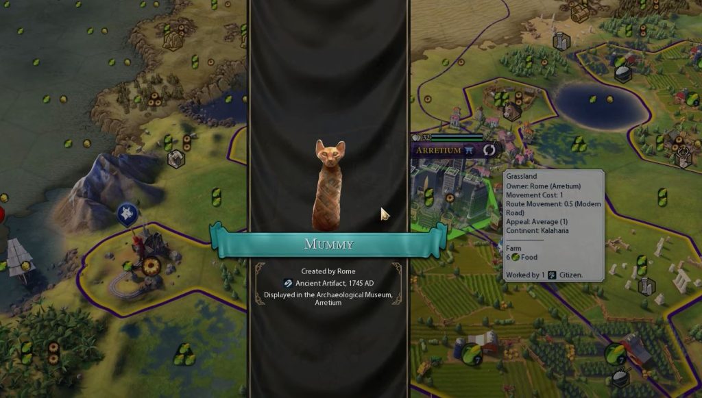 civ 6 artifact from archaeologist 