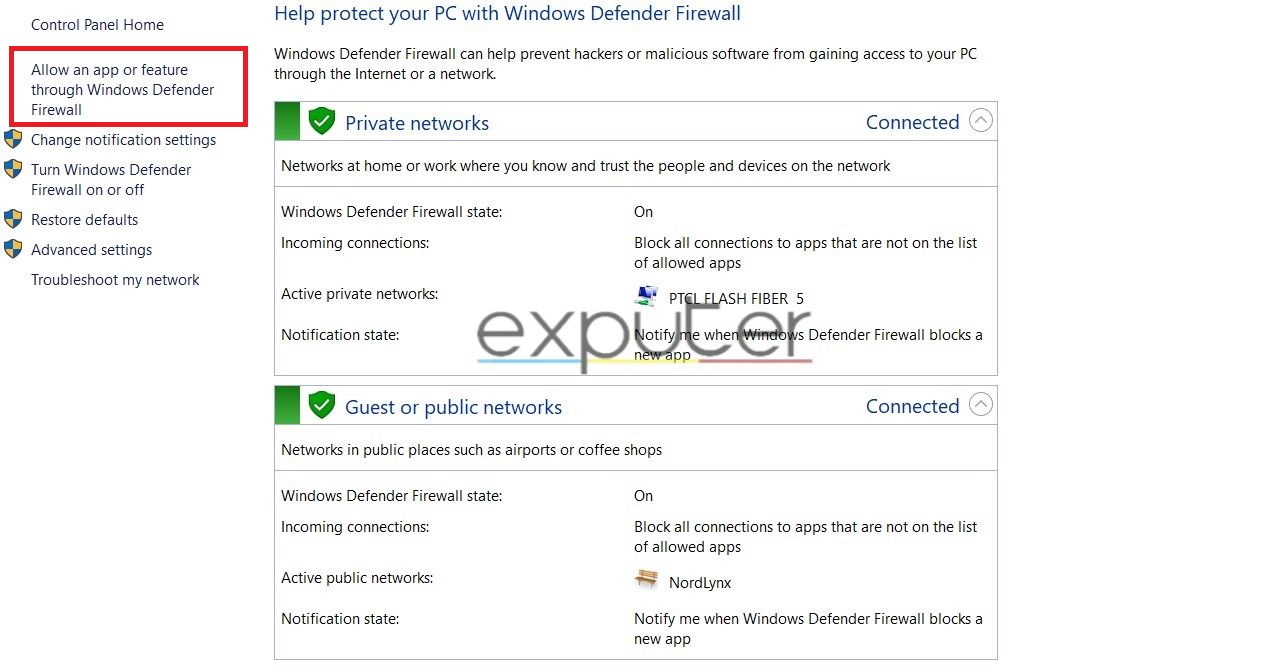 Allow An App Windows Defender Firewall