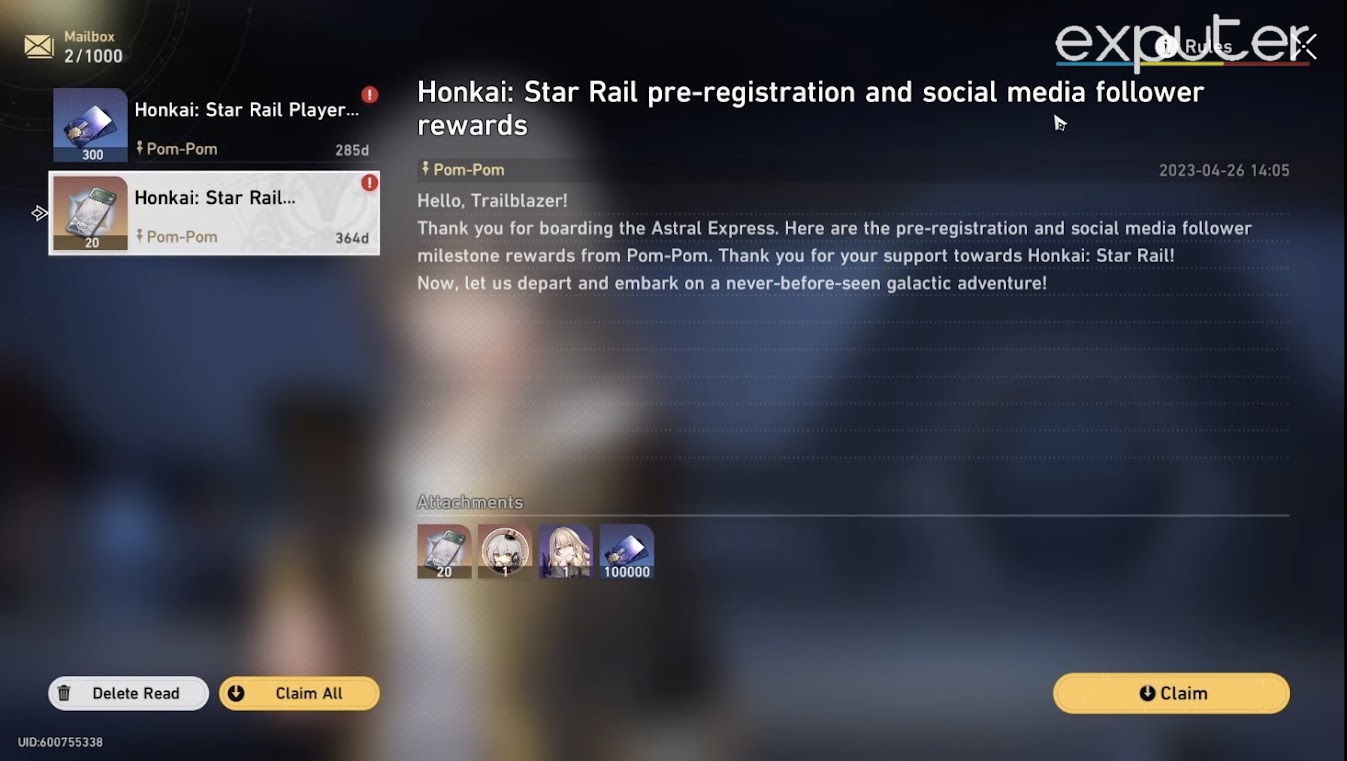 The Pre-Registration Rewards 