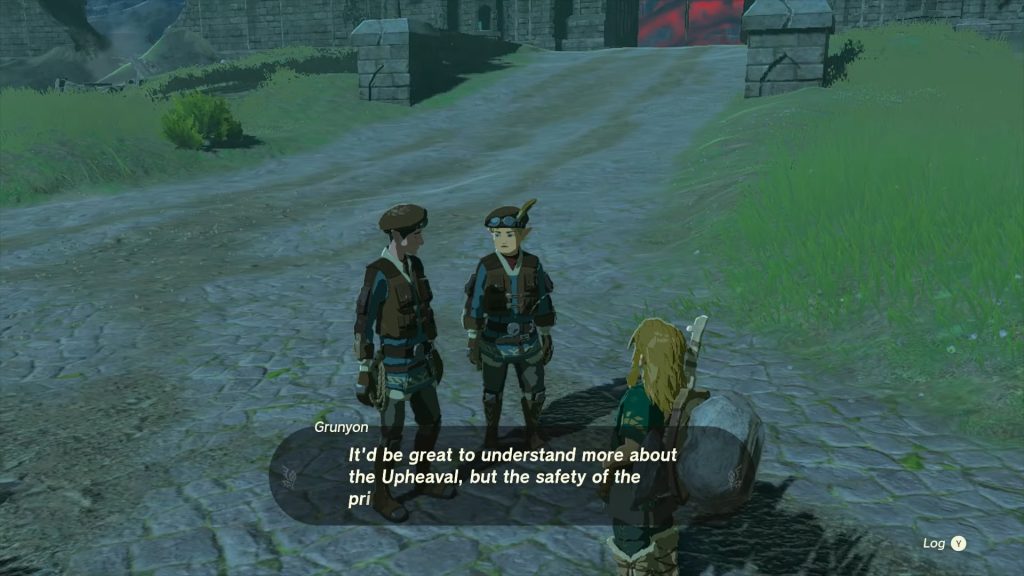 Interacting with guards outside Hyrule Castle