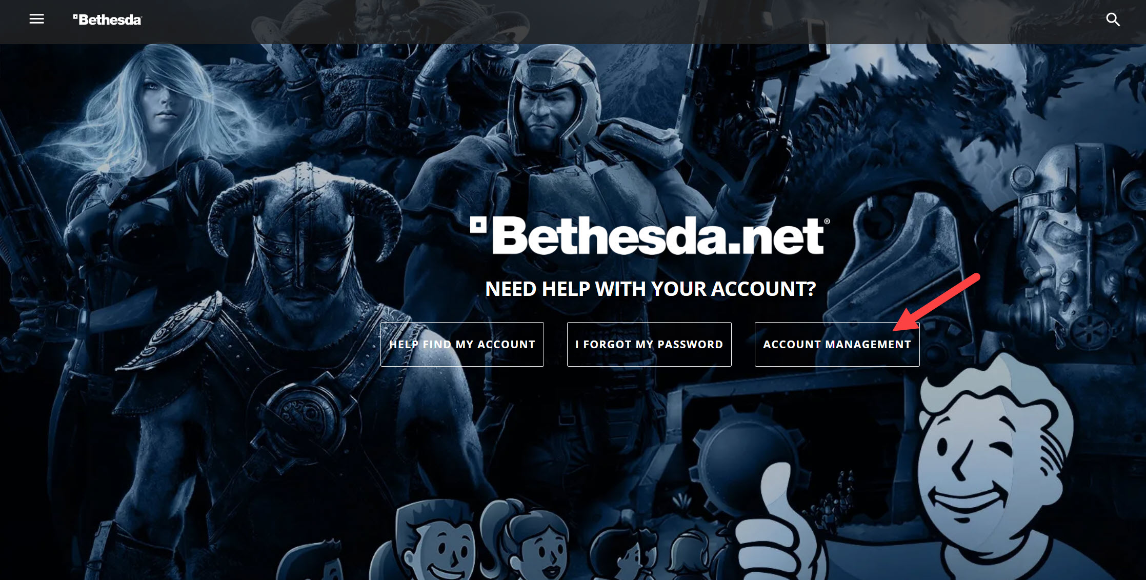 Manage your Bethesda account.