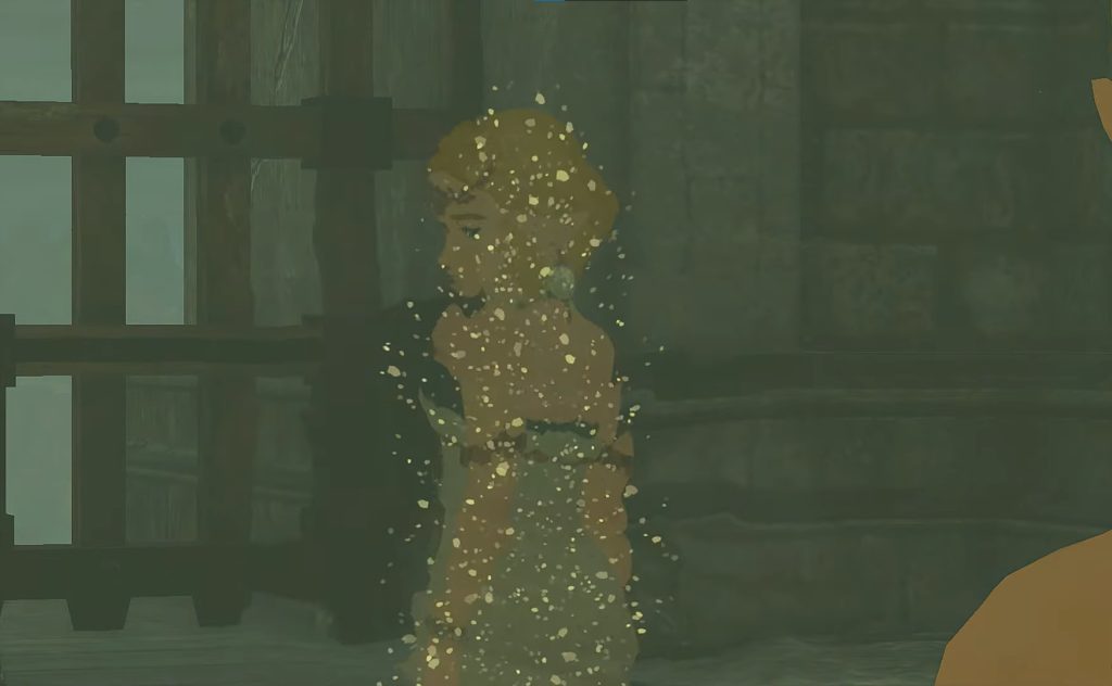 Princess Zelda vanishing inside the Gatehouse