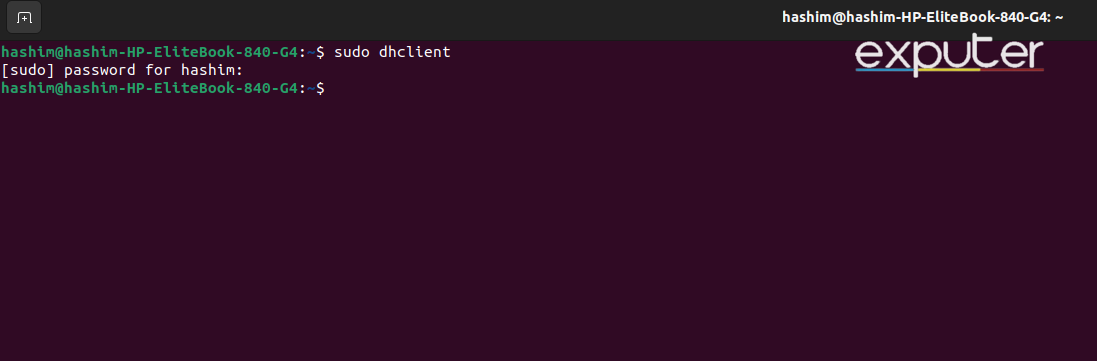 How to use the sudo dhclient command on ubuntu